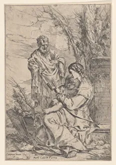Cradle Gallery: The Holy Family with the Virgin reading a book, 1640-60. Creator: Giulio Carpioni