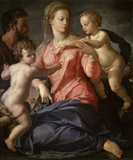 Agnolo Gallery: The Holy Family with the young John the Baptist, 1540. Artist: Agnolo Bronzino