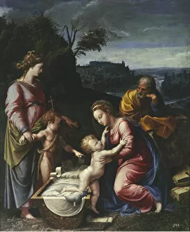 Catherine Of The Wheel Gallery: The Holy Family with the young John the Baptist and Saint Catherine