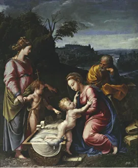 Catherine Of The Wheel Gallery: The Holy Family with the young John the Baptist and Saint Catherine