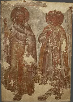 Ancient Russian Frescos Gallery: The Holy Martyrs, 14th century. Artist: Ancient Russian frescos