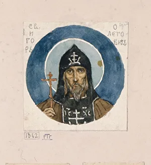 Holy Prince Igor of Chernigov (Study for frescos in the St Vladimirs Cathedral of Kiev), 1884-1889. Artist: Vasnetsov, Viktor Mikhaylovich (1848-1926)