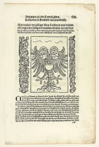 Letterpress Prints: Holy Roman Empire Coat of Arms with Cologne Coat of Arms from Koelner Chronik
