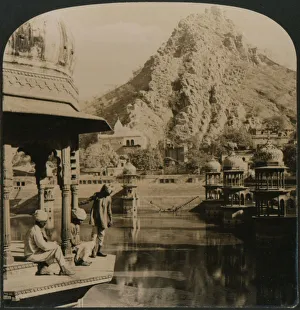 Holy Tank of Alwar, surrounded with palaces and shrines, a scene of surpassing beauty, India, 1907 Holy Tank of Alwar, surrounded with palaces and shrines, a scene of surpassing beauty, India, 1907