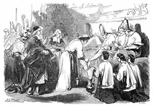 Holy Thursday - the Pope washing the feet of poor priests, 1844. Creator: Unknown