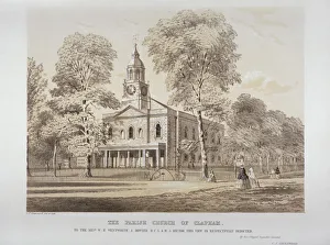 Holy Trinity Church, Clapham, London, c1850. Artist: CJ Greenwood