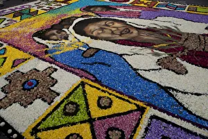 Holy Week Surco Flower Carpet, Lima, Peru, 2015. Creator: Luis Rosendo
