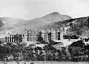 1900 Prints: Holyrood Palace and Arthur's Seat and Holyrood Abbey