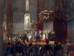 Empress Maria Alexandrovna Gallery: Homage from the Imperial Family to Tsar Alexander II, Moscow, 1856. Artist: Mihaly Zichy