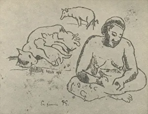 Windward Islands Prints: At Home, 1936. Artist: Paul Gauguin