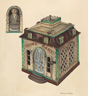 Novelty Prints: Home Bank, c. 1937. Creator: Frank Gray