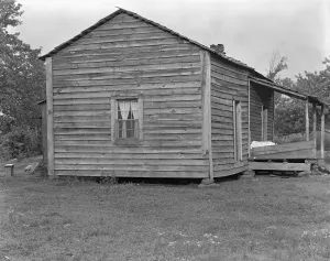 Timber Gallery: Home of Bud Fields, Alabama sharecropper, Hale County, Alabama, 1936. Creator: Walker Evans