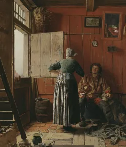 Dutch Door Prints: The Home-Coming, 1885. Creator: Ferdinand Fagerlin