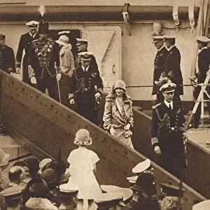 Lady Elizabeth Bowes Lyon Collection: Home Again - The Duke and Duchess landing at Portsmouth June 27, 1927, 1937