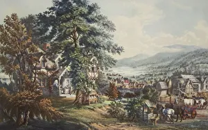 The Home of Evangeline, In the Acadian Land, pub. 1864, Currier & Ives The Home of Evangeline, In the Acadian Land, pub. 1864, Currier & Ives