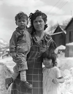Colliery Prints: Home and family of a Utah coal miner...near Price, Utah, 1936. Creator: Dorothea Lange