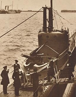 Daily Express Gallery: Home Fleet Visit - King Edward boards submarine Narwhal, 1936 (1937)