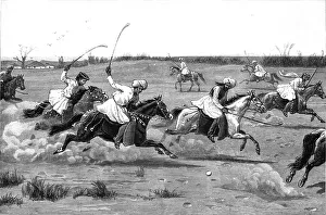 Polo Pony Prints: The Home of Polo - Natives of Manipur playing the National Game, 1891. Creator: Unknown