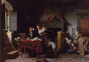 Family Life Prints: Home, Sweet Home. Artist: Saltini, Pietro (1839-1908)