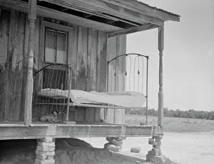 Bedstead Prints: Home of white tenant farmer family, Newport, Oklahoma, 1937. Creator: Dorothea Lange
