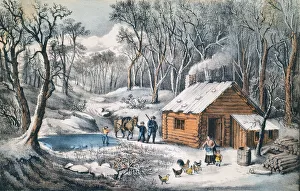 Chicken Prints: A Home in the Wilderness, 1870. 1870. Creators: Nathaniel Currier, James Merritt Ives