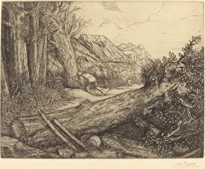Woodman Prints: At the Home of the Woodcutters (Chez les bocherons). Creator: Alphonse Legros