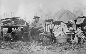 Belongings Prints: Made homeless by Bangor fire, 1911. Creator: Bain News Service