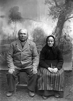 Wives Collection: Homeowner and church steward Näs Jonas Jonsson (1825-1908) with his wife..., 1900-1908