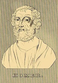 Homer, (c800-701 BC), 1830. Creator: Unknown Homer, (c800-701 BC), 1830. Creator: Unknown