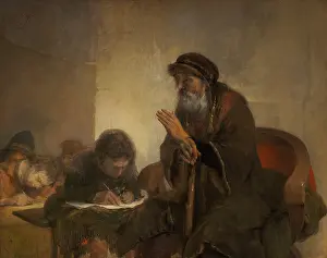 Blind Prints: Homer dictating to scribes, 1660s. Creator: Gelder, Aert de (1645-1727)