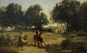 Rhapsode Prints: Homer and the Shepherds. Artist: Corot, Jean-Baptiste Camille (1796-1875)