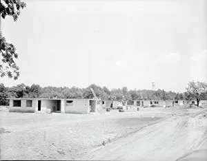 Resettlement Prints: Homes under construction, Hightstown, New Jersey, 1936. Creator: Dorothea Lange