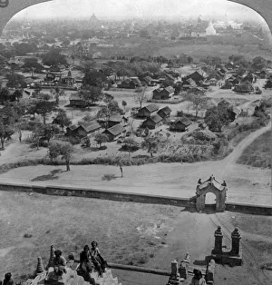 Mandalay Prints: Homes of the people, from the roof of the old Guadapalin Pagoda