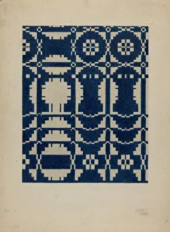 Homespun Prints: Homespun Bedspread, 1935 / 1942. Creator: Julie C Brush
