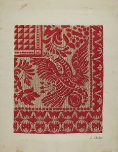 Geometric Design Prints: Homespun Coverlet, c. 1937. Creator: Alexander Chudom