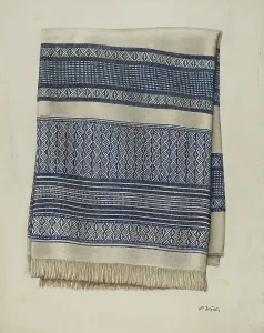 Paul Ward Prints: Homespun Tablecloth, 1935/1942. Creator: Paul Ward