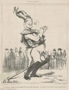 Pest Prints: Un homme poursuivi... 19th century. Creator: Honore Daumier