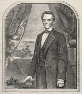 Hon. Abraham Lincoln, Born in Kentucky, February 12, 1809, 1860. Creator: Winslow Homer (American