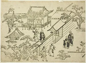 Hishikawa M Prints: Honbo, from the series Scenes of Flower-viewing at Ueno (Ueno hanami no tei)