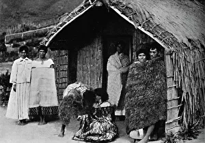 Hongi, traditional Maori greeting, New Zealand, 1902. Artist: Muir & Moodie