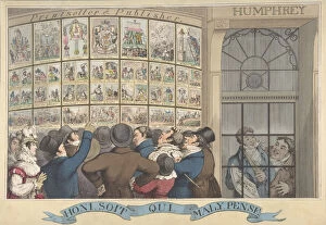 Hand Coloured Etching Collection: Honi. Soi. Qui. Mal. Y. Pense: The Caricature Shop of G. Humphrey, 27 St. James