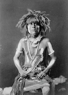 Body Paint Prints: Honovi-Walpi snake priest, with Totkya Day painting, c1910. Creator: Edward Sheriff Curtis