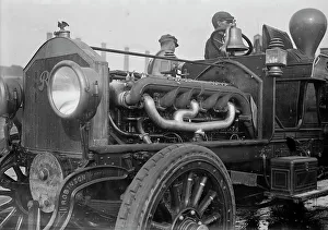 Pump Prints: Under the hood of the motor fire engine, 1913. Creator: Bain News Service