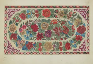 Vibrant Prints: Hooked Rug, c. 1936. Creator: Elizabeth Valentine