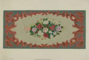 Valentine Elizabeth Prints: Hooked Rug, c. 1936. Creator: Elizabeth Valentine