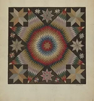 Carpets Gallery: Hooked Rug, c. 1936. Creator: Jules Lefevere