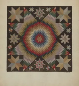 Carpets Gallery: Hooked Rug, c. 1936. Creator: Jules Lefevere