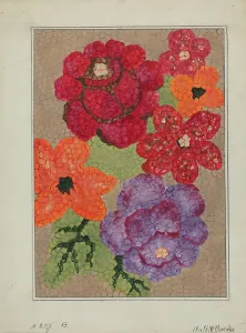 Hooked Rug, c. 1936. Creator: Ruth M. Barnes
