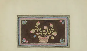 Umana Alfonso Prints: Hooked Rug, c. 1938. Creator: Alfonso Umana