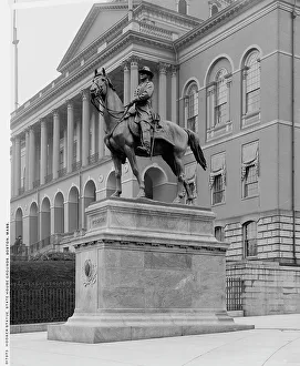 Massachusetts United States Prints: Hooker Statue, State House Grounds, Boston, Mass. c1904. Creator: Unknown